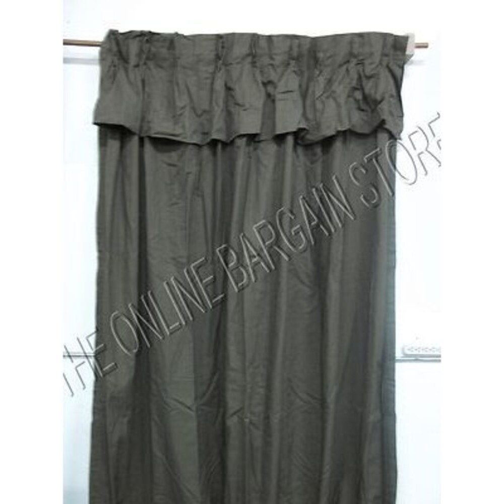 1 Ballard Designs Pleated Valance Cotton Drapes Panels Curtains Chocolate 54x108